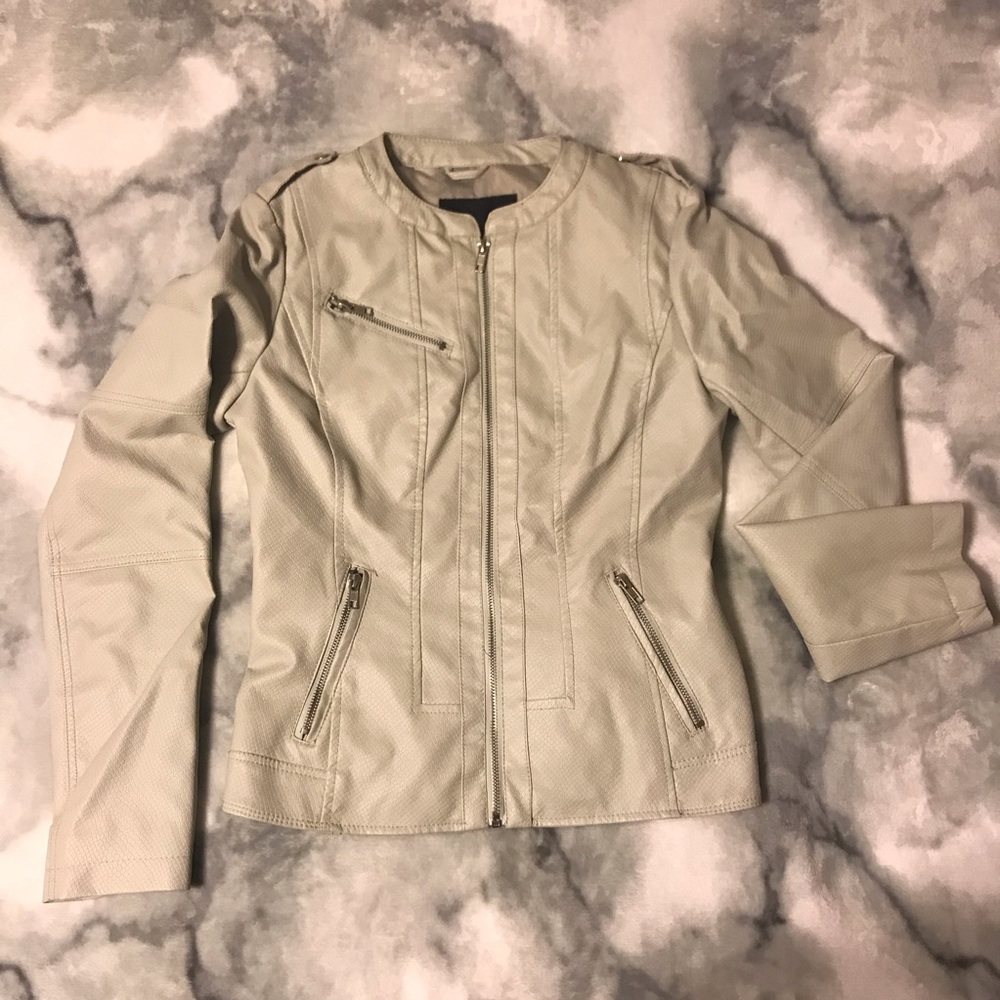 Off white “leather” jacket